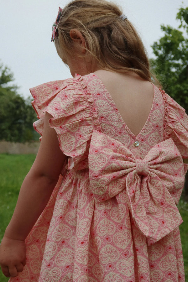 Konges Slojd/ AVA BOW DRESS /LACY PINK【18ヶ月～4歳】