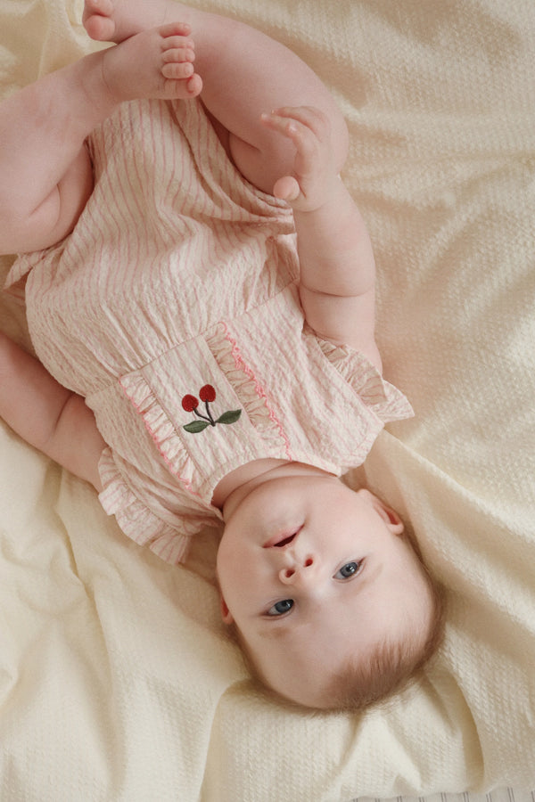Konges Slojd/ ELLIE FRILL ROMPER / PEONY STRIPE【9ヶ月/18ヶ月】