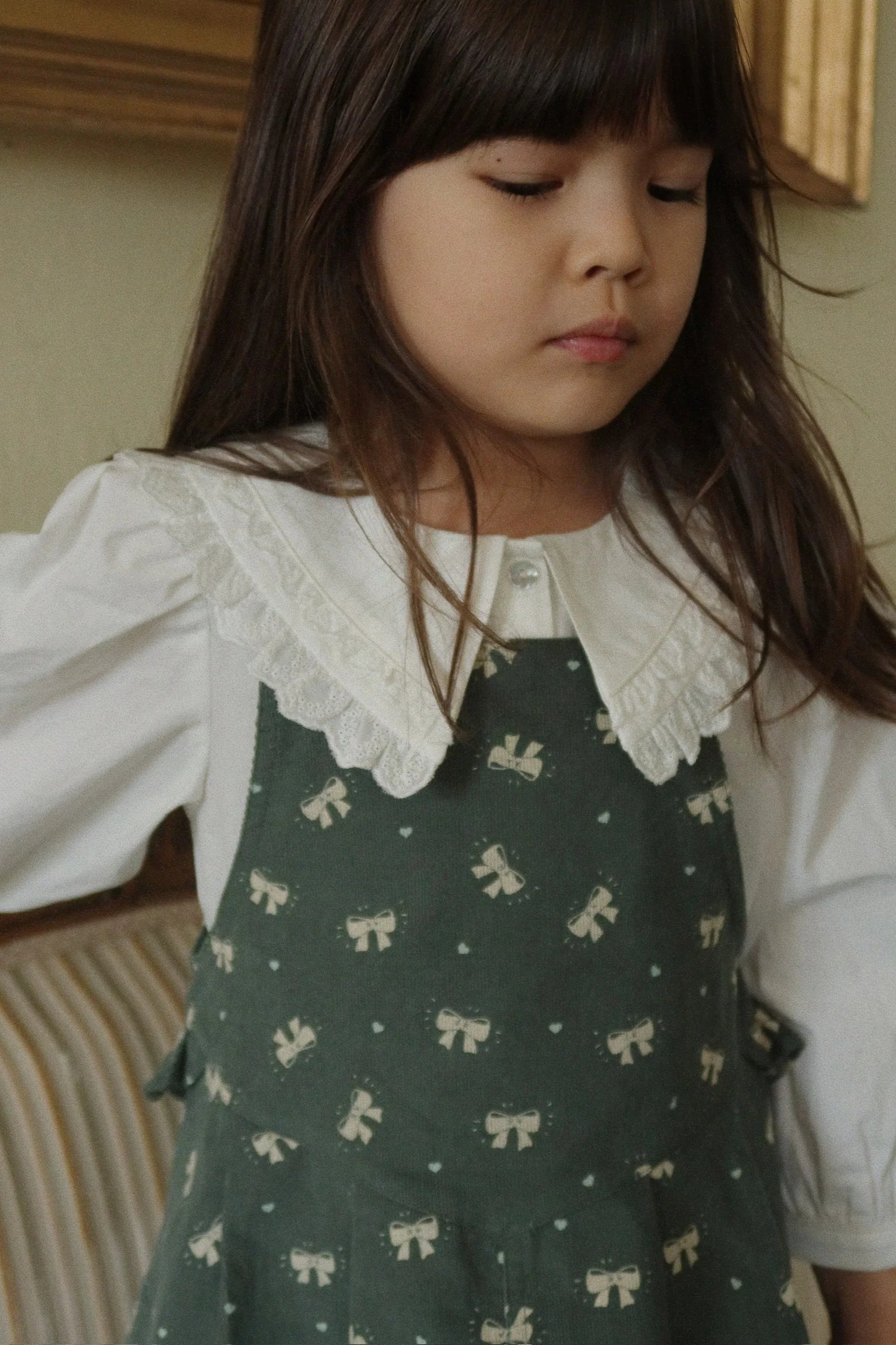 Konges Slojd/AVERY FRILL OVERALL DRESS/ オーバーオールワンピース【2歳/3歳/4歳】