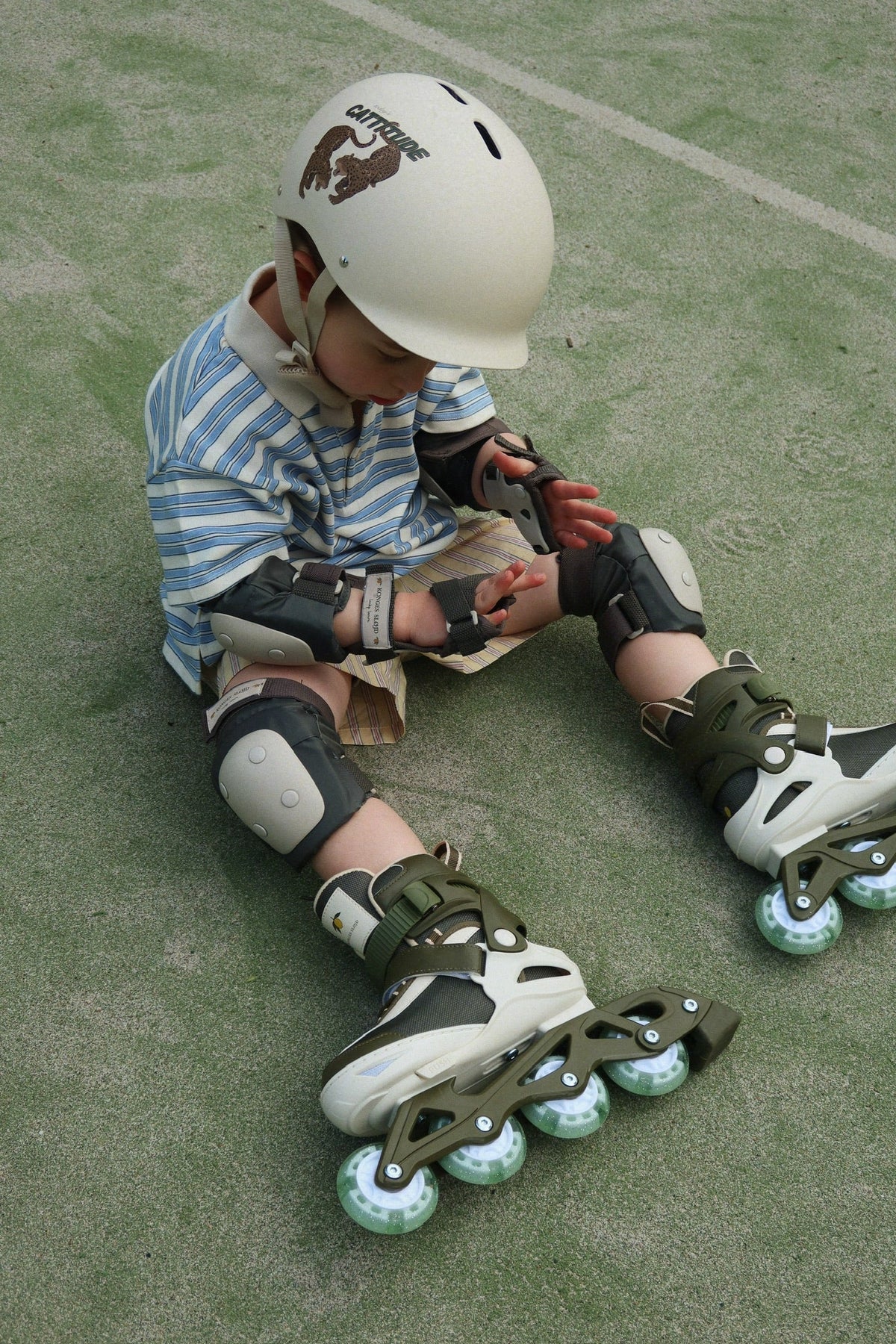 Konges Slojd/SPOTTY SS POLO GOTS/STRIPE CIEL/ポロシャツ【18ヶ月/2歳/3歳/4歳】