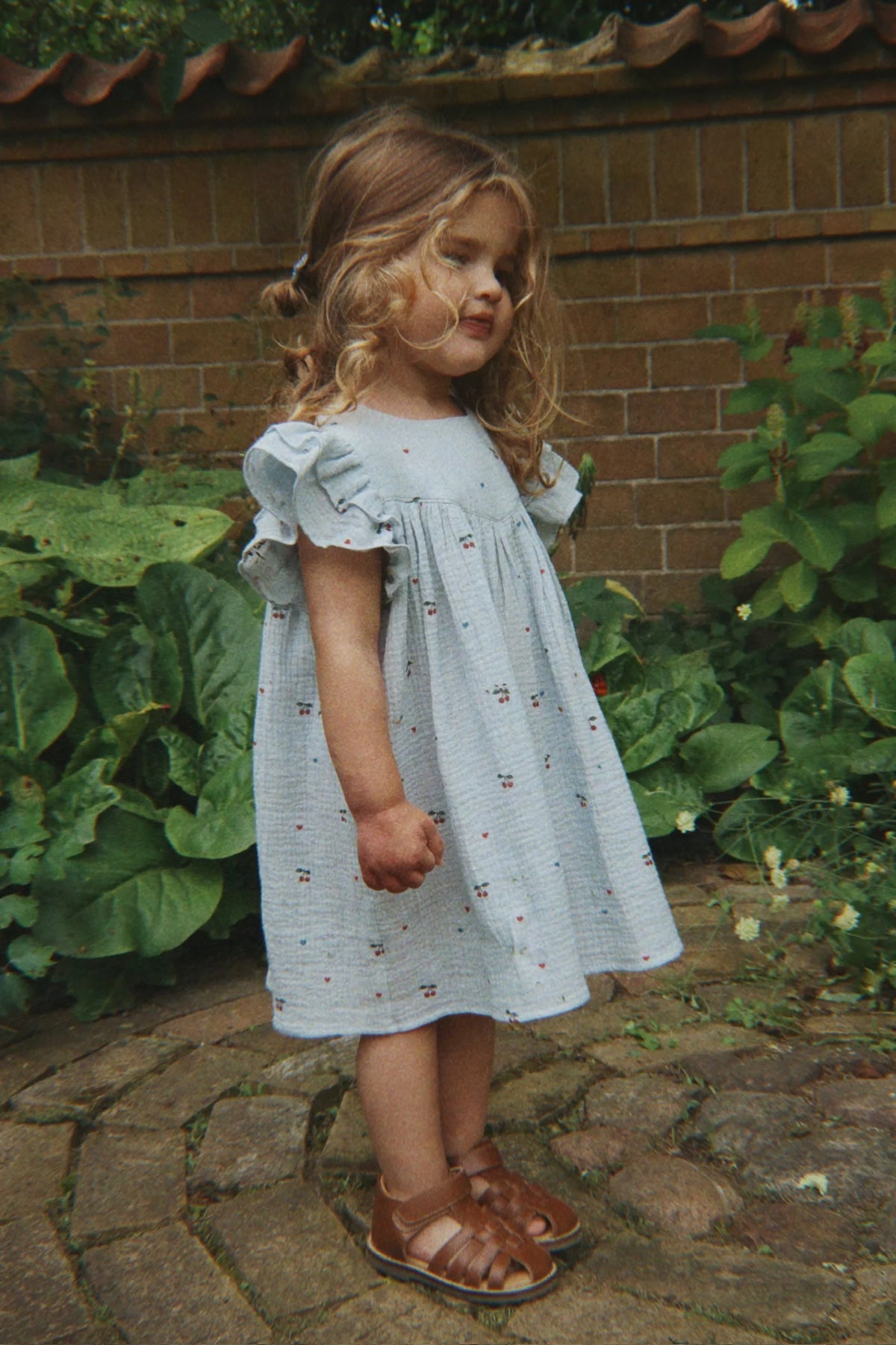 Konges Slojd/COCO DRESS GOTS/2Y/CHERRY BLUE COEUR/ドレス【2歳/3歳/4歳】