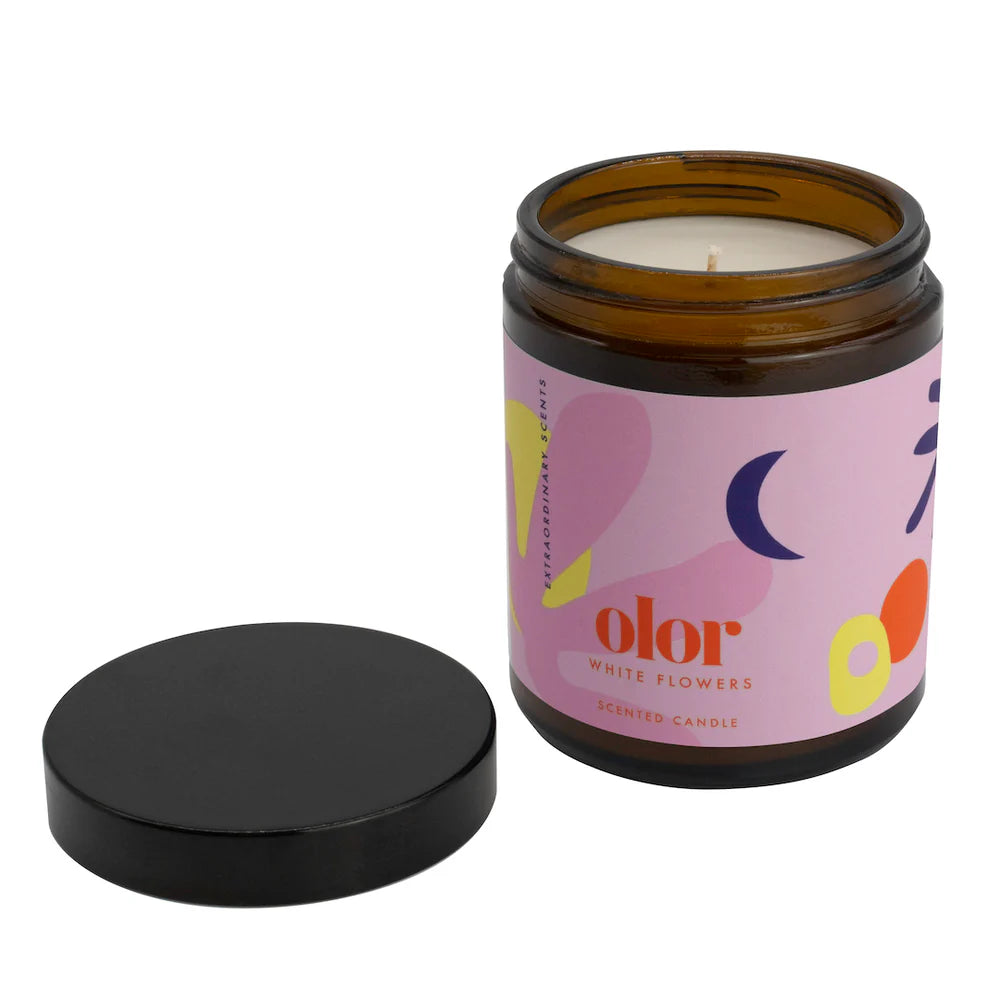 olor/ ホワイトフラワー ジャーキャンドル