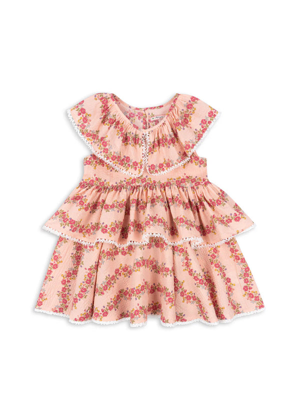Konges Slojd/BELLA FRILL DRESS/ FLORIA PINK【18ヶ月～4歳】
