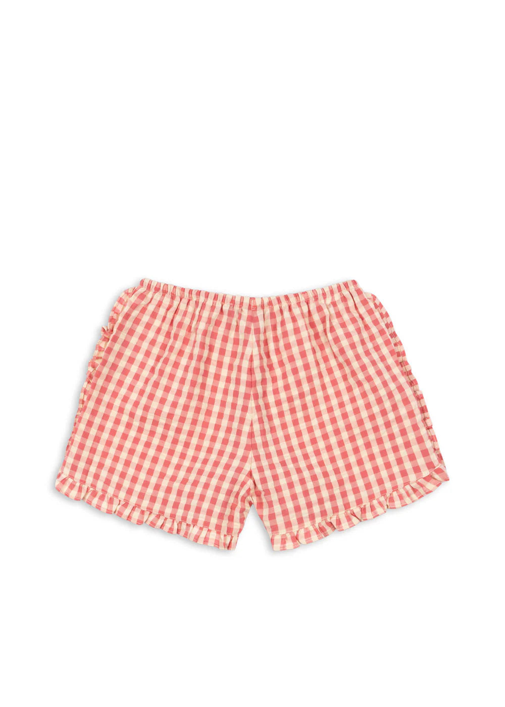 Konges Slojd/ KIM FRILL SHORTS / FLAMINGO PLUME CHECK/ショートパンツ【18ヶ月～4歳】