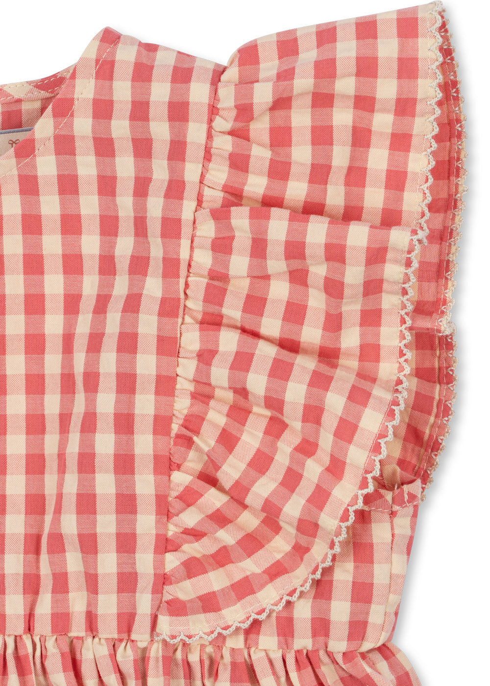 Konges Slojd/ KIM FRILL DRESS  /FLAMINGO PLUME CHECK【18ヶ月～4歳】