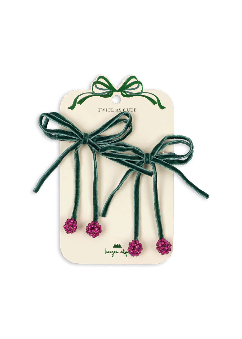 Konges Slojd/2 PACK CHERRY BOW HAIR CLIPS/ヘアクリップ2個セット