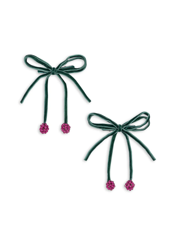 Konges Slojd/2 PACK CHERRY BOW HAIR CLIPS/ヘアクリップ2個セット