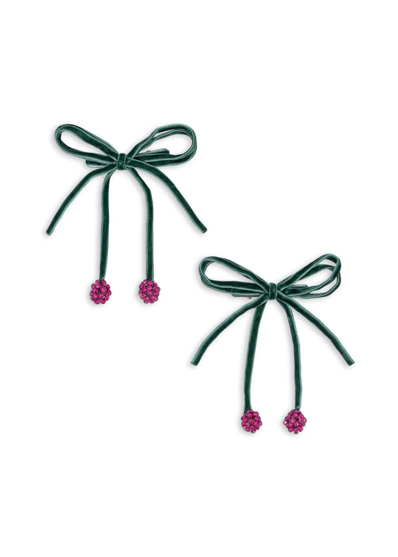 Konges Slojd/2 PACK CHERRY BOW HAIR CLIPS/ヘアクリップ2個セット