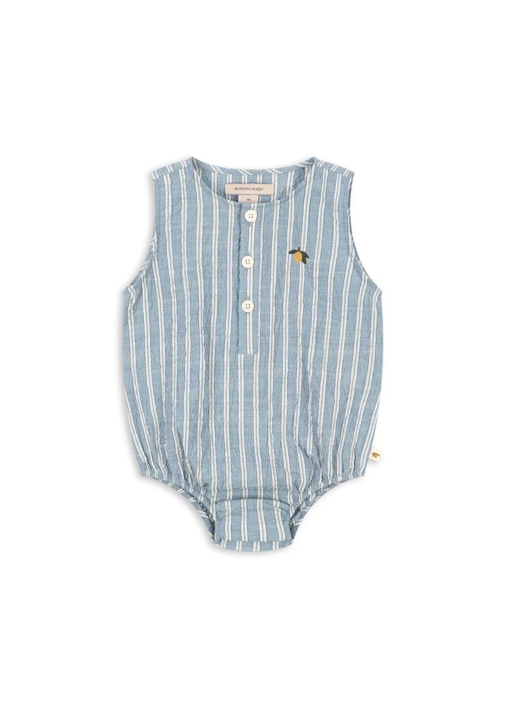 Konges Slojd/ELLIOT ROMPER GOTS/TRIO BLEU STRIPE/ロンパース【12ヶ月/18ヶ月】