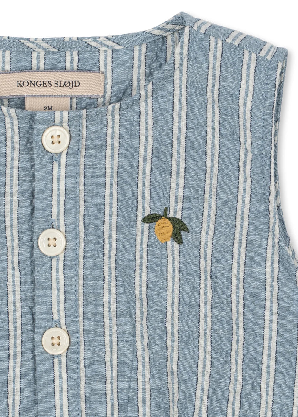 Konges Slojd/ELLIOT ROMPER GOTS/TRIO BLEU STRIPE/ロンパース【12ヶ月/18ヶ月】