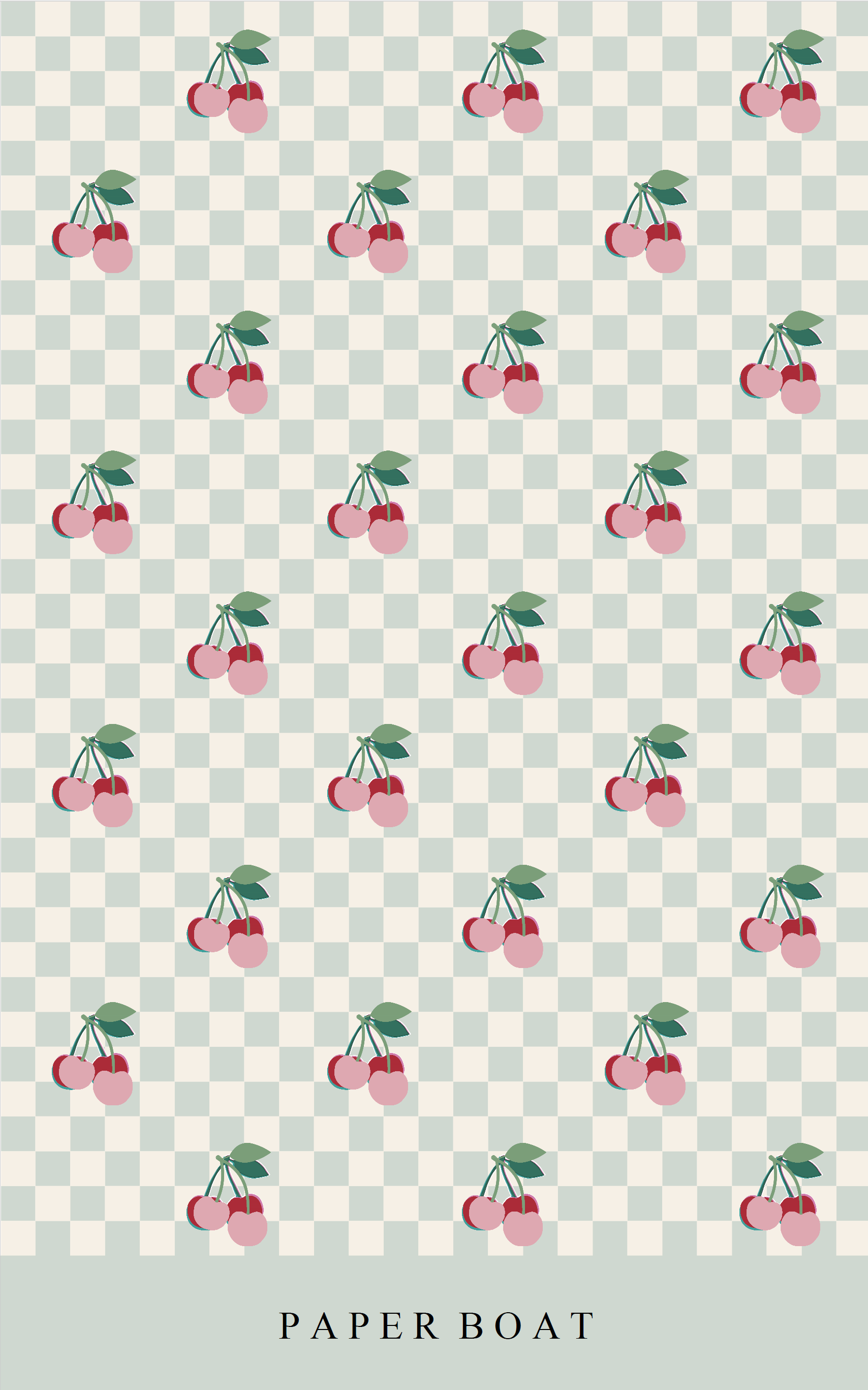 PAPER BOAT/Cherries squares large beach towel ビーチタオル