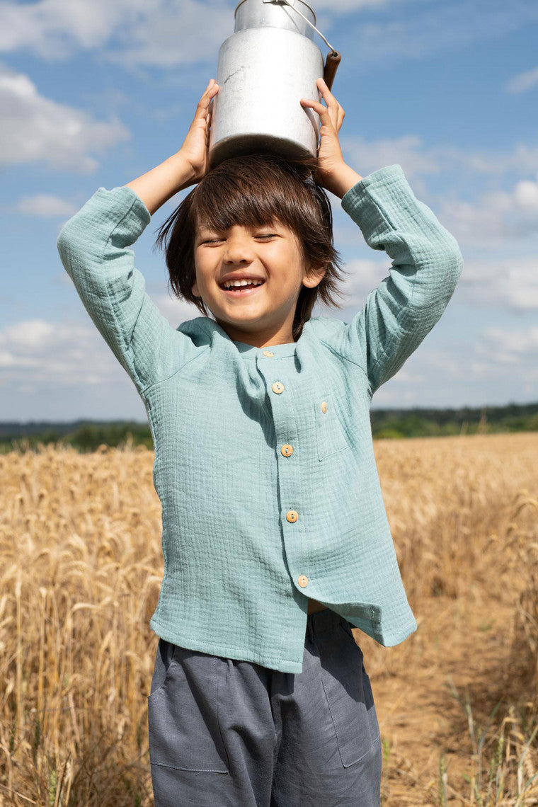 Marie Puce/SIMON Shirt【3Y・4Y】 オーガニックコットンシャツ