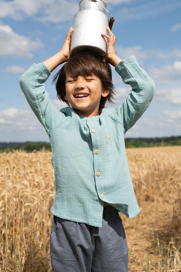 Marie Puce/SIMON Shirt【3Y・4Y】 オーガニックコットンシャツ