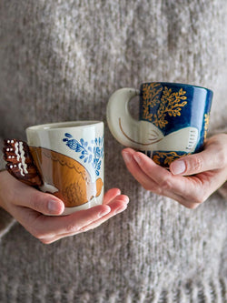 Bloomingville/Hezha Cup 【Blue/Nature】 – HOWMORE LIVING