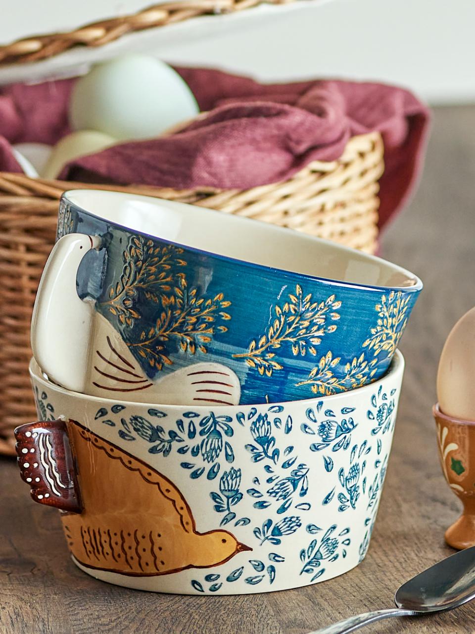 Bloomingville/Hezha Bowl 【Blue/Nature】 – HOWMORE LIVING
