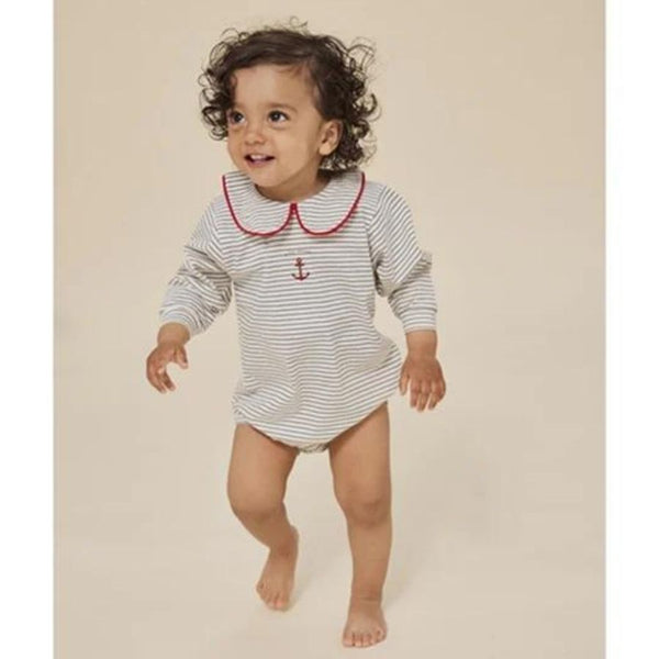 Konges Slojd/ALFIE COLLAR BODY GOTS/STRIPE BLUIE【6ヶ月/12ヶ月】