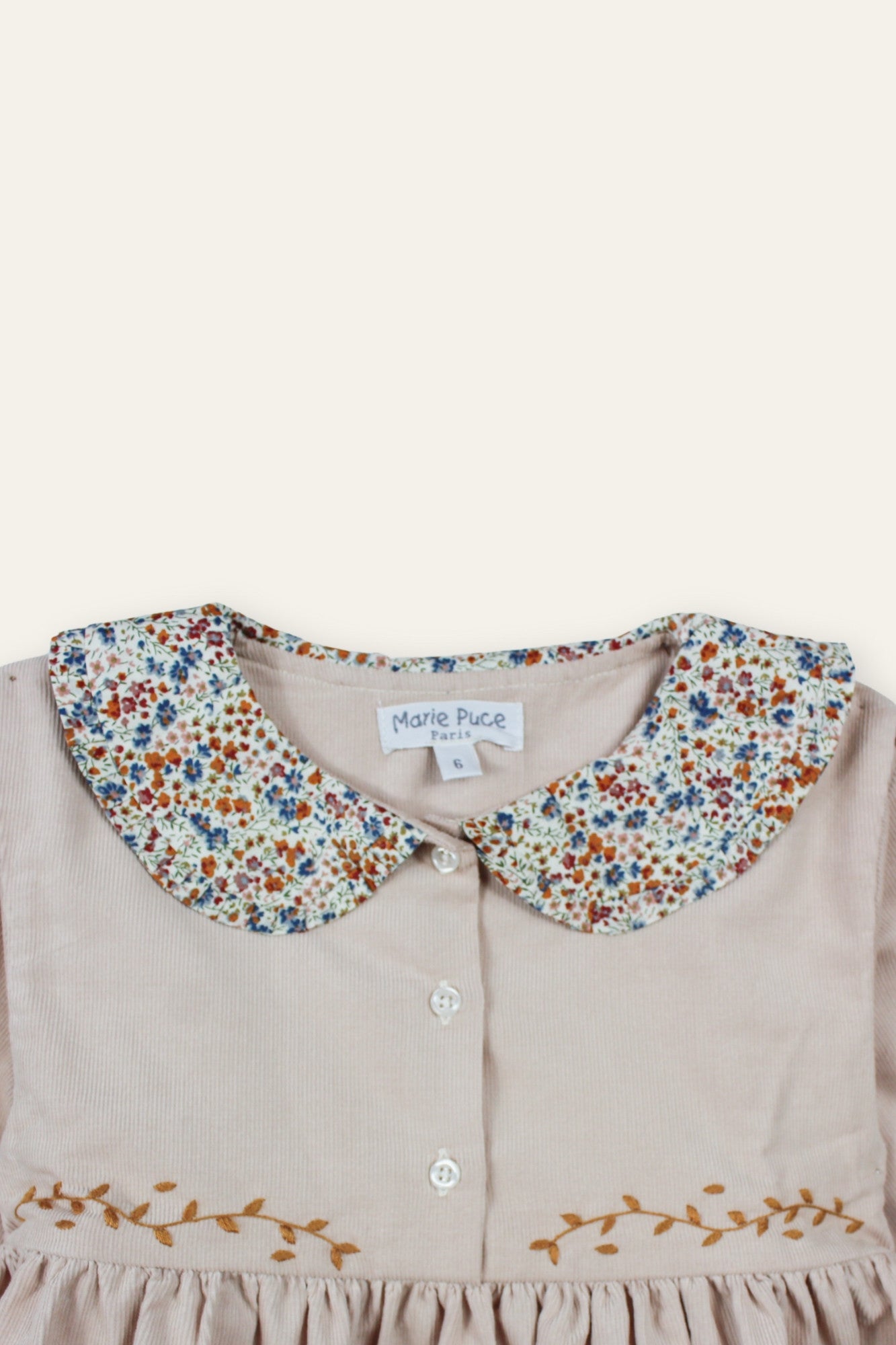 Marie Puce/Pauline Dress サンドベージュ【3Y・4Y】
