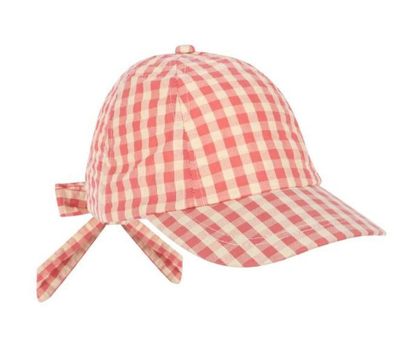 Konges Slojd/ KIM BOW CAP / FLAMINGO PLUME CHECK 【12-18M/2-4Y/5-8Y】