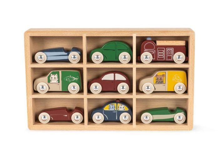 Konges Slojd/ MINI CARS/ 木製の車 9台セット
